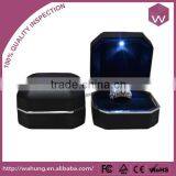 Leather Led Jewelry Box Wood Decorative Led Ring Boxes for Sale