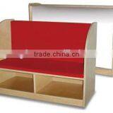 School Wooden Sofa Cabinet Storage Furniture (Toddler Sofa W/Mirror Board)