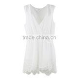 Women's Wholesale Clothing Jumpsuits Women, White Black Jumpsuits With Lace Insert thumbnail-2