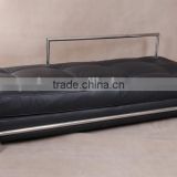 Unique design elegant black leather eileen gray daybed reproduction