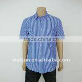Men's Fashion Leisure 100% Cotton Stripe Shirt With Short Sleeve thumbnail-1