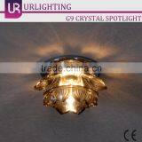 G9 Clear Lotus Crystal Down Lights /Spotlight With Chrome Base thumbnail-4