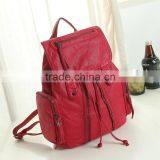 2016 New Arrival PU wine red wash bag girls leather backpack bags