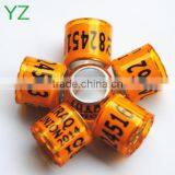 2015 Orange Color Pesonalized Bands Birds Pigeon Racing Rings YZ factory