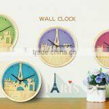 2017 New Design Tower Colorful Decorative Wall Clock For Wholesale thumbnail-1