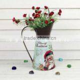 Cute Small French Decorative Tin Metal Vases for Christmas Decoration thumbnail-1