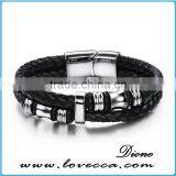 2017 Fashion Custom Logo Genuine Leather Bracelet Custom thumbnail-5
