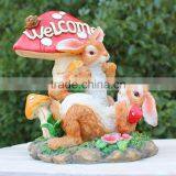 Resin Garden Welcome Rabbit Bunny Statue thumbnail-2