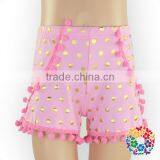 HOT PINK Baby Ruffle Pom Pom Shorts Kids Cotton High Waist Icing Shorts Cargo For 2 YEARS OLD Baby Girls Shorts thumbnail-5