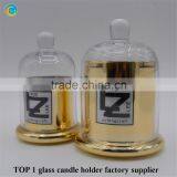 Gold Glass Candlesticks Antique Glass Cloche thumbnail-6