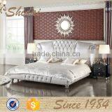 Antique White Bedroom Furniture / White Bedroom Furniture / White Glossy Bedroom LV-B9022 thumbnail-1