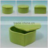Heart Shape Green Ceramic Jewelry Box thumbnail-1