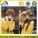 Colorful Women Hand Work Knitted Hat Hot Sale Custom thumbnail-5