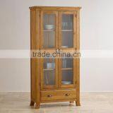 Rustic Oak Wood TV Unit With 2 Doors With Good Design and 100% Solid Oak Wood Furniture thumbnail-1
