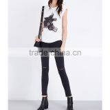Wholesale Women Latest Round Neck Short Sleeves Front-printed Jersey T-shirt(DQE0158T) thumbnail-2