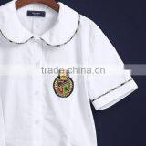 Custom School Wear Sets Girls Short Sleeve Shirt And Pleat Plaid Skirt thumbnail-4