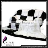 CX-D-118 Promotion Gift Blanket Rabbit Fur Blanket Soft Warm Throw Blanket With Fox Trim thumbnail-2