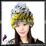 CX-C-68D Ladies Knitted Winter Neck Warmer/ Fashion Rex Rabbit Fur Hat thumbnail-1