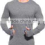 Mens Full Sleeve Round Neck Dark Grey Cotton Tshirt thumbnail-1