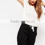 Womens New Fashion Casual Jogger Pants & Trousers Blank Black thumbnail-4