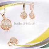 Rose Gold Round Designer With CZ Studded Pendantset thumbnail-5