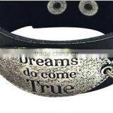 English Words Logo Bracelets,alloy Charm Leather Cuff Bracelet,unique Jewelry Gifts Bracelets thumbnail-4