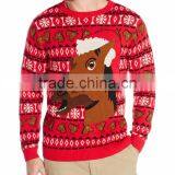 Men Red Sweater Christmas Hat Horse Pattern Christmas Jumper Sweater thumbnail-1