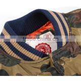 Men's Varsity Military Style Jacket With Leather Sleeves thumbnail-3