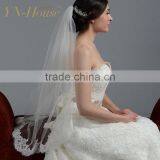 Beautiful Wedding Veil With Eyelash Lace Trim thumbnail-2