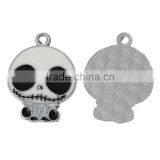 Nightmare Before Christmas Halloween Skull Silver Tone Enamel Charm Pendants thumbnail-2