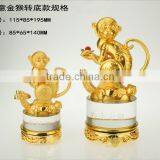 NEW Style High Quality Beautiful Gold Plated Monkey With Crystal Base For Business Gift thumbnail-5