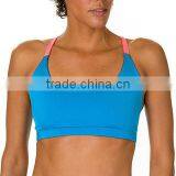 Custom Blue Wholesale Padding Bra Ladies Gym Apparel thumbnail-2