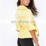 High Quality Lady Yellow Double Breasted Half Sleeve Jacket Nepal Low Price thumbnail-5