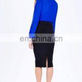 Wholesale Women Dress Long Slit Sleeves One-piece Chiffon Bodice Bodycon Midi Dress With Knit Skirt Fashion thumbnail-3