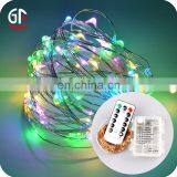 Waterproof 10M 33FT 100 Pcs Warm White LEDs Copper Wire 3AA Battery Operated Remote Control LED String Lights With Timer thumbnail-6