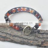 Garnet Stone and Black Onyx Bracelet Handmade Knot Colorful Beaded Bracelets Jewelry thumbnail-1