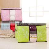 2015 New Style Foliage Printing Carbon Fabric Non-woven Clothes Coat Blanket Quilt Sweater Organizer Storage Bag