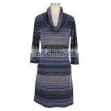 Stripe Print Mature Women Dress Guangzhou Manufacturer thumbnail-3