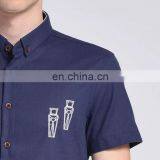 T-MSS538 Summer Custom Logo Embroidered Slim Fit Men Cotton Shirt thumbnail-3