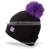 Plain Beanies With Contrast Pom thumbnail-1