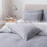 Polar Bedroom Fluffy Light Grey Twin 100% Microfiber Bed Cover Flannel Duvet Cover Set thumbnail-4
