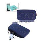 Custom Printing Logo Sunglasses Bags Felt Black Cloth Glasses Bag thumbnail-5