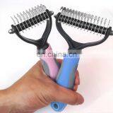 Pet Grooming Tool 2 Sided Undercoat RakeTangles Hair Remove Dog Knot Brush thumbnail-3