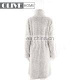 Adult Pyjamas Penguin Logo Embroidery Patch Brushed Cationic Sherpa Fleece Bathrobe With Zipper thumbnail-2