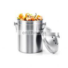 High Quality Metal Large Capacity Commercial Gold Champagne Vintage Style Stainless Steel Ice Bucket With Lid thumbnail-2