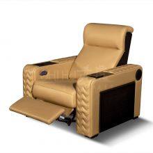 Cream Color 3 Seater Electric Cinema Sofa Home Theater Furniture Cinema Interior Home Theater Recliner Sofa Chair thumbnail-4