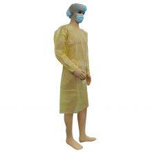 Free Sample Protection Disposable Nonwoven PP PE Yellow Isolation Gown thumbnail-2