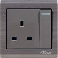 Metal Series 7pin Wall Switch Socket For Iraq ,Cambodia, Bangladesh Market thumbnail-3