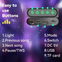 ZQS1352 OEM Portable 3-inch Speaker 8W Power Wireless Bluetooth Speaker With Flashlight for Outdoor thumbnail-6