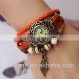 New Arrival Retro Leather Bracelet Wrist Watchs for Women&Girls thumbnail-3